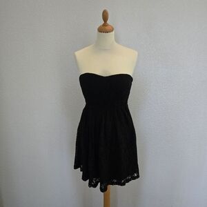 Black Strapless Lace Dress